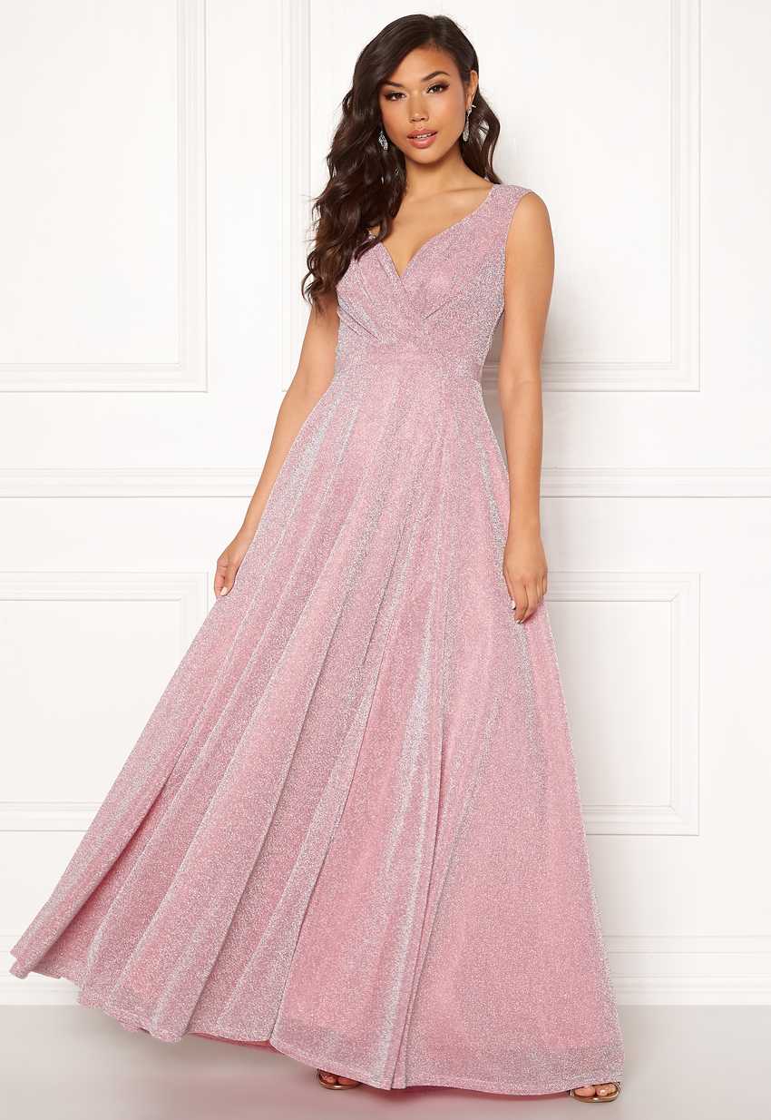 goddiva wrap front maxi dress pink