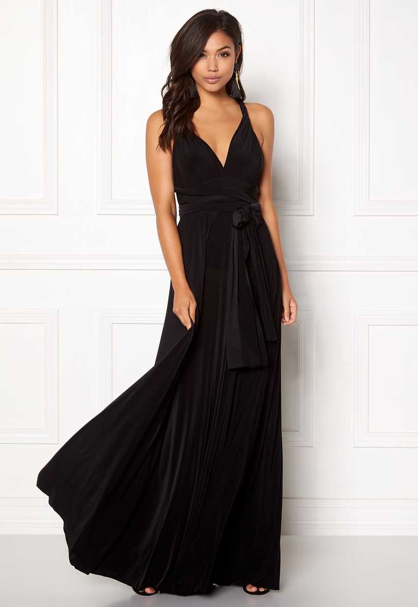 goddiva multi tie maxi dress black 10